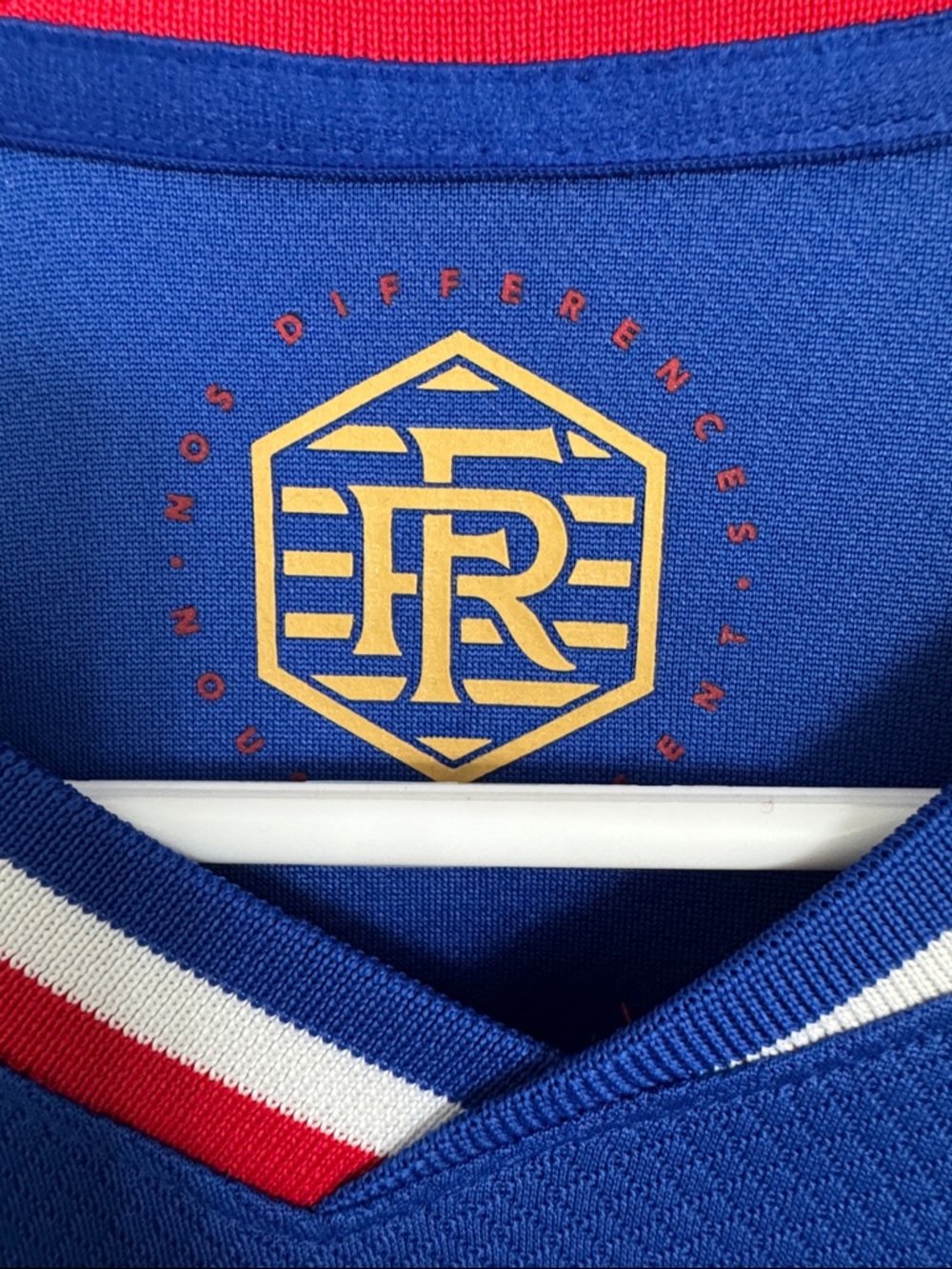 Nike Blue France Football Jersey with Yellow Rooster Crest - Picture 2 of 4